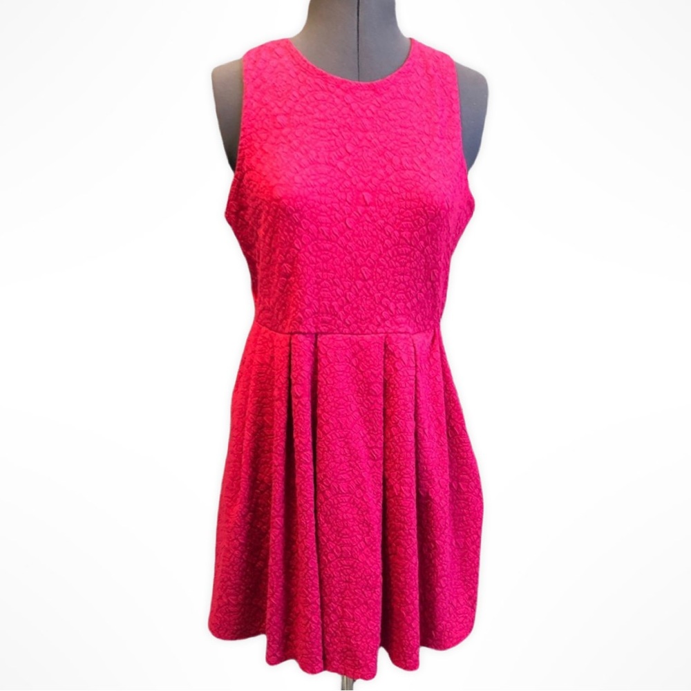 SO Textured Hot Pink Racer Open Back Dress